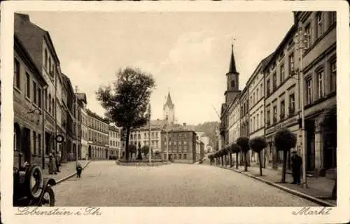 Ak Bad Lobenstein in Thüringen, Markt von Lobenstein i Th,  Architektur, Straßenansicht
