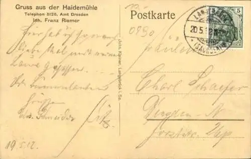 Ak Dresden Langebrück, Haidemühle