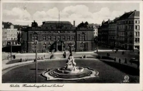 Ak Görlitz in der Lausitz, Hindenburgplatz, Postamt