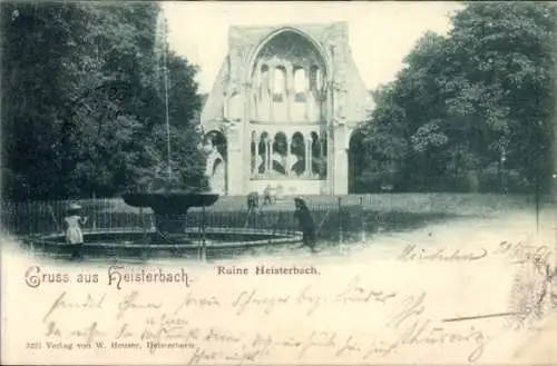 Ak Königswinter am Rhein, Kloster Heisterbach, Ruine  Gebäude, Park, Brunnen, Menschen, Grußkarte