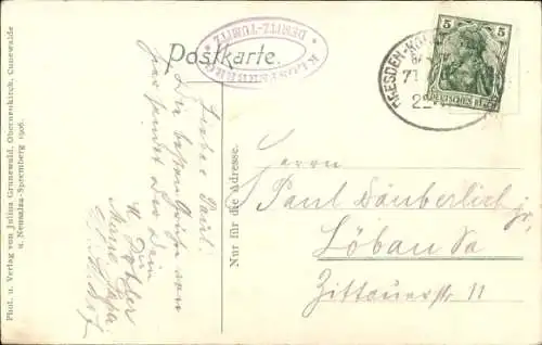 Ak Demitz Thumitz in Sachsen, Klosterberg mit Turm, Wanderer
