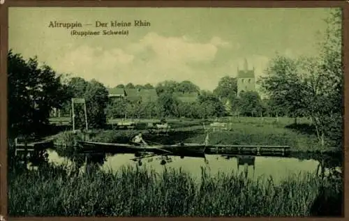 Ak Altruppin Neuruppin in Brandenburg,  kleiner Rhin, Ruppiner Schweiz, grüne Landschaft mit See,