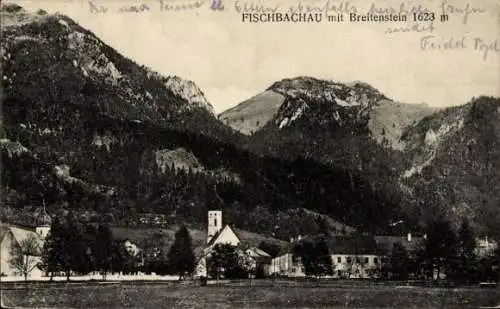 Ak Fischbachau in Oberbayern,  Breitenstein, Berge, Kirche, 