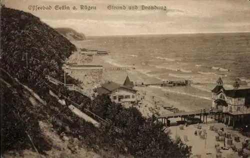 Ak Ostseebad Sellin auf Rügen, Strand, Brandung