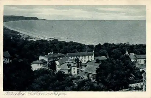Ak Ostseebad Göhren auf Rügen, Blick auf den Ort, Meer, Häuser