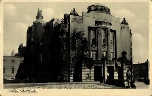 Ak Cottbus in der Niederlausitz, Stadttheater  s Gebäude, Schwarz-Weiß-Foto