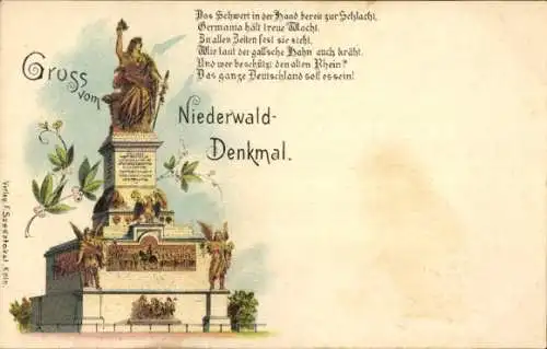 Ak Rüdesheim am Rhein, Niederwald Nationaldenkmal