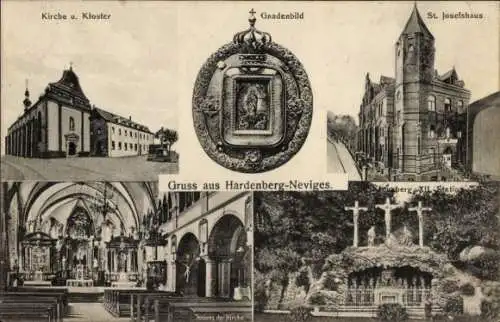 Ak Neviges Velbert Nordrhein Westfalen, Kirche u. Kloster, Gnadenbild, St. Josefshaus, Gruss aus 