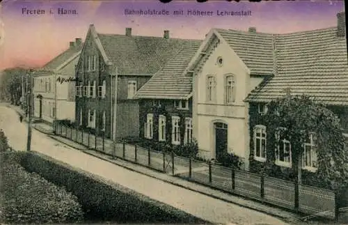 Ak Freren im Emsland, Bahnhofstraße, Höhere Lehranstalt,  Gebäude