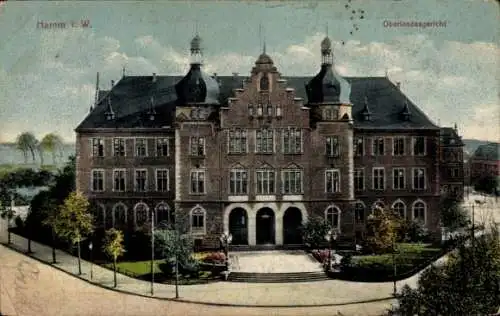 Ak Hamm in Westfalen, Oberlandesgericht, s Gebäude, grüne Umgebung, klare Himmel