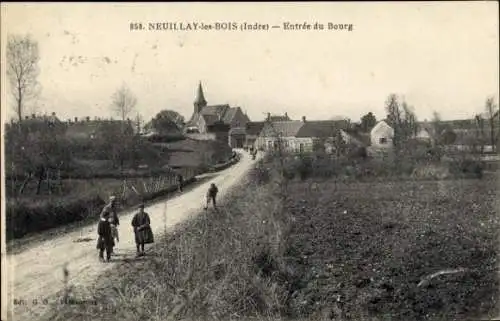 Ak Neuillay-les-Bois Indre, Entree du Bourg