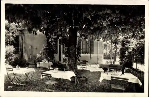 Ak Allevard les Bains Isère, Hotel Terminus, Terrasse