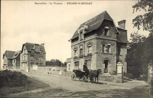Ak Saint Enogat Dinard Ille et Vilaine, Beauvallon, La Vicomte, Kutsche