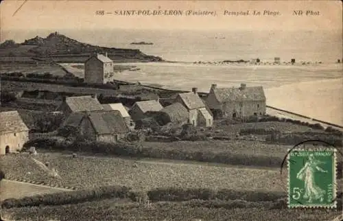 CPA Saint Pol de Léon Finistère, Pempoul, la Plage