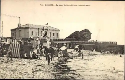 Ak Roscoff Finistère, Strand von Roch-Kroum, Institut Marin