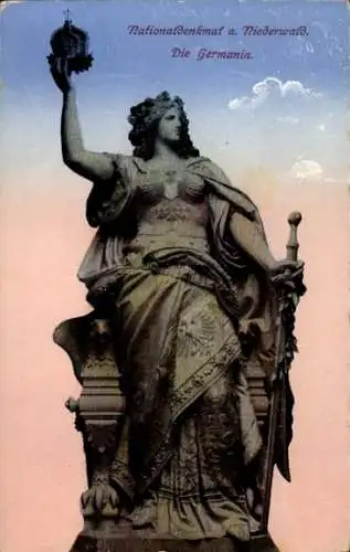 Ak Rüdesheim am Rhein, Niederwald Nationaldenkmal, Germania