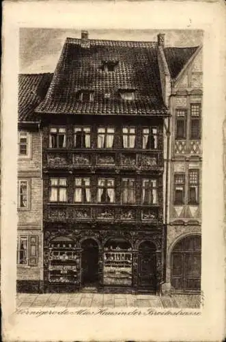 Künstler Ak Wernigerode am Harz, Altes Haus in der Breitestraße
