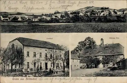 Ak Belmsdorf Bischofswerda in Sachsen,  Gasthof, Paßlers Gut, Landschaft, Gruß aus Belmsdorf
