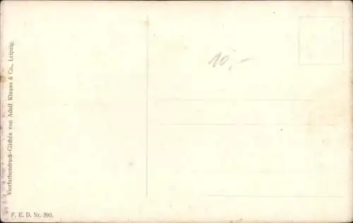 Künstler Ak Thiele, A., Tabak-Steuer, Rauchende Männer, Dackel