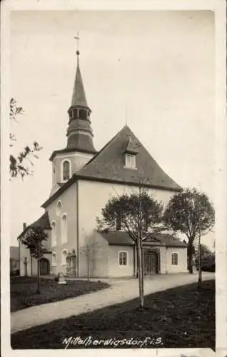 Ak Mittelherwigsdorf in der Oberlausitz, Kirche