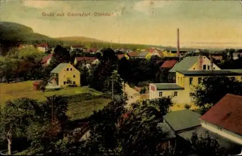 Ak Olbersdorf in Sachsen, Farbige Ansicht von  Häuser und Landschaft