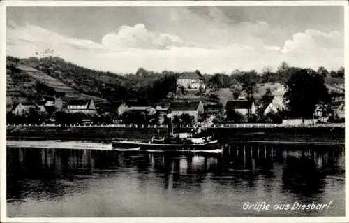 Ak Diesbar Seußlitz Nünchritz an der Elbe, Gasthof Rosengarten