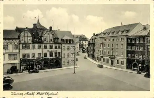 Ak Weimar in Thüringen, Markt, Hotel Elephant