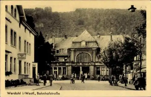 Ak Werdohl im Sauerland, Bahnhofstraße, Bahnhof, Front