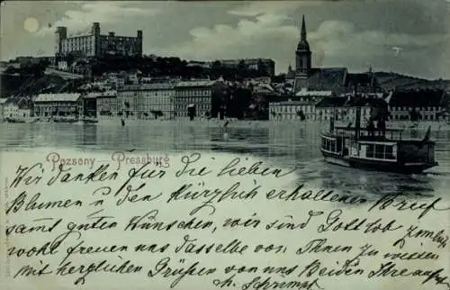Ak Pozsony Pressburg Bratislava Slowakei, Historische Ansicht von  schöne Architektur, Wasseransi