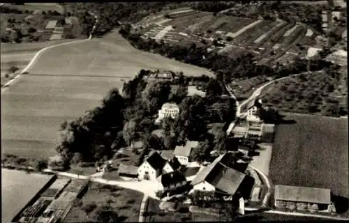 Ak Enzweihingen Vaihingen an der Enz, Luftaufnahme von Leinfelderhof, umgebende Felder, Bäume, Ge