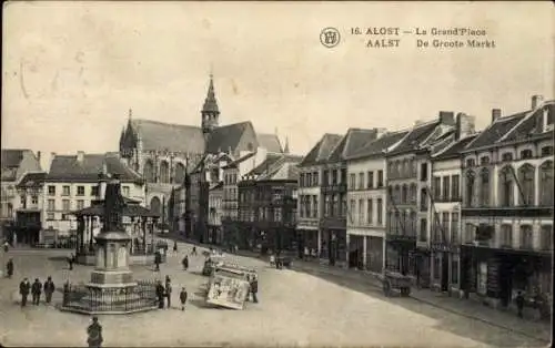 Ak Gijsegem Gijzegem Gysegem Aalst Ostflandern, 16. ALOST, La Grand'Place, De Groote Markt, St...