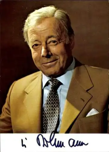 Ak Schauspieler und Sänger Heinz Rühmann, Portrait, Autogramm