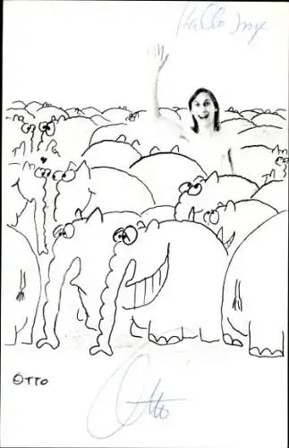Ak Otto Waalkes, Ottifanten, Autogramm