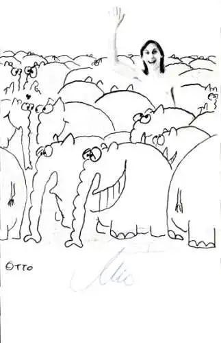 Ak Otto Waalkes, Ottifanten, Autogramm