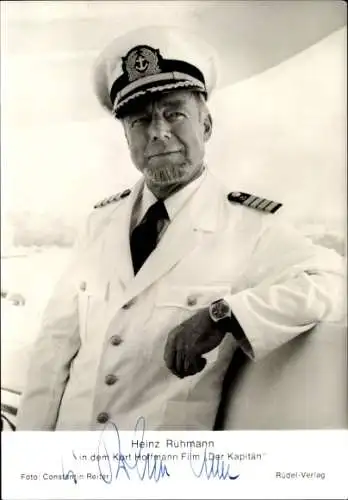 Ak Schauspieler Heinz Rühmann, Portrait, Kostüm, Der Kapitän, Autogramm