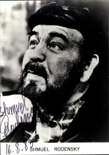 Foto Ak Schauspieler Shmuel Rodensky, Portrait, Autogramm
