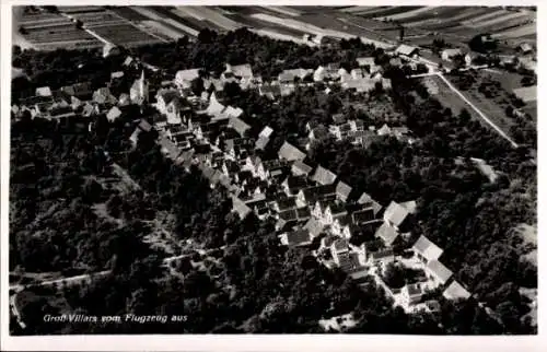 Ak Großvillars Oberderdingen im Kraichgau Württemberg, Fliegeraufnahme