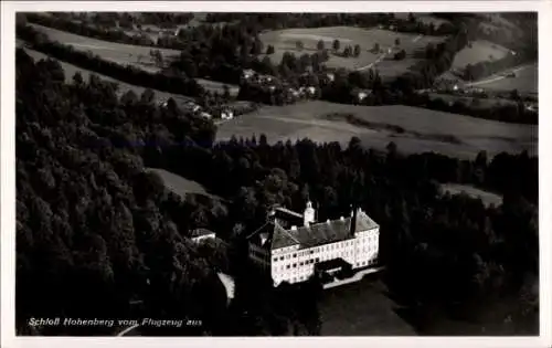 Ak Lenggries in Oberbayern, Schloss Hohenburg, Fliegeraufnahme
