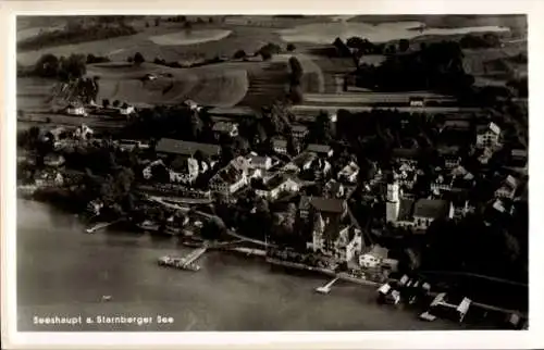 Ak Seeshaupt am Starnberger See Oberbayern, Luftaufnahme