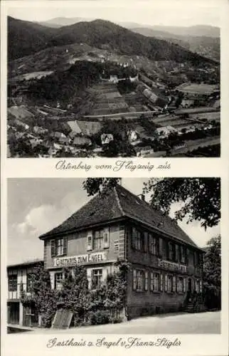 Ak Ortenberg in Hessen, Fliegeraufnahme, Gasthaus z. Engel, Franz Stigler