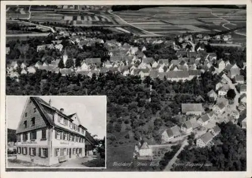 Ak Hochdorf (bei Horb) Nagold im Schwarzwald, Fliegeraufnahme, Gasthaus