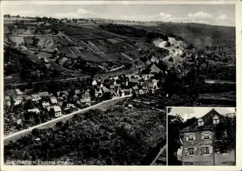 Ak Kleinkems Efringen Kirchen am Oberrhein, Fliegeraufnahme, Gasthaus zur Blume