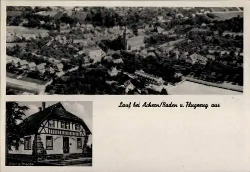 Ak Lauf in Baden Schwarzwald, Luftaufnahme, Gasthaus zur Traube, schöner Ausblick auf die Umgebun