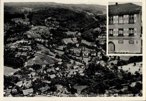 Ak Schwaig Rosenheim Oberbayern, Landschaft mit vielen Häusern, Gasthaus, Pension, 