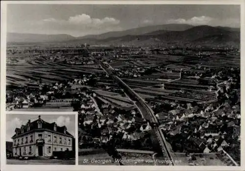 Ak Sankt Georgen im Schwarzwald, Gasthaus zum Schiff, Fliegeraufnahme