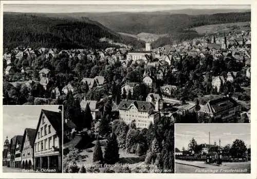 Ak Freudenstadt im Schwarzwald, Luftaufnahme, Gasthof zum Ochsen, Parkanlage