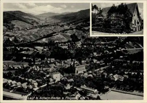 Ak Lauf in Baden Schwarzwald, Fliegeraufnahme, Kolonialwarenhandlung Kl. Kraus