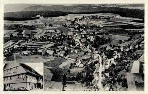Ak Rötenbach Alpirsbach im Schwarzwald, Luftansicht, Gasthaus, Fachwerkhäuser, ländliche Umgebung