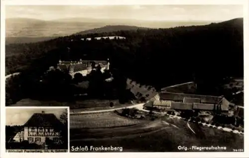 Ak Weigenheim in Mittelfranken, Schloss Frankenberg, Fliegeraufnahme, Wirtschaft Frankenberg