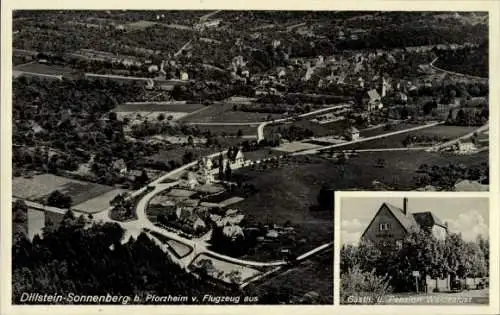 Ak Dill Weißenstein Dillweißenstein Pforzheim im Schwarzwald, Luftaufnahme, Dillstein-Sonnenberg,